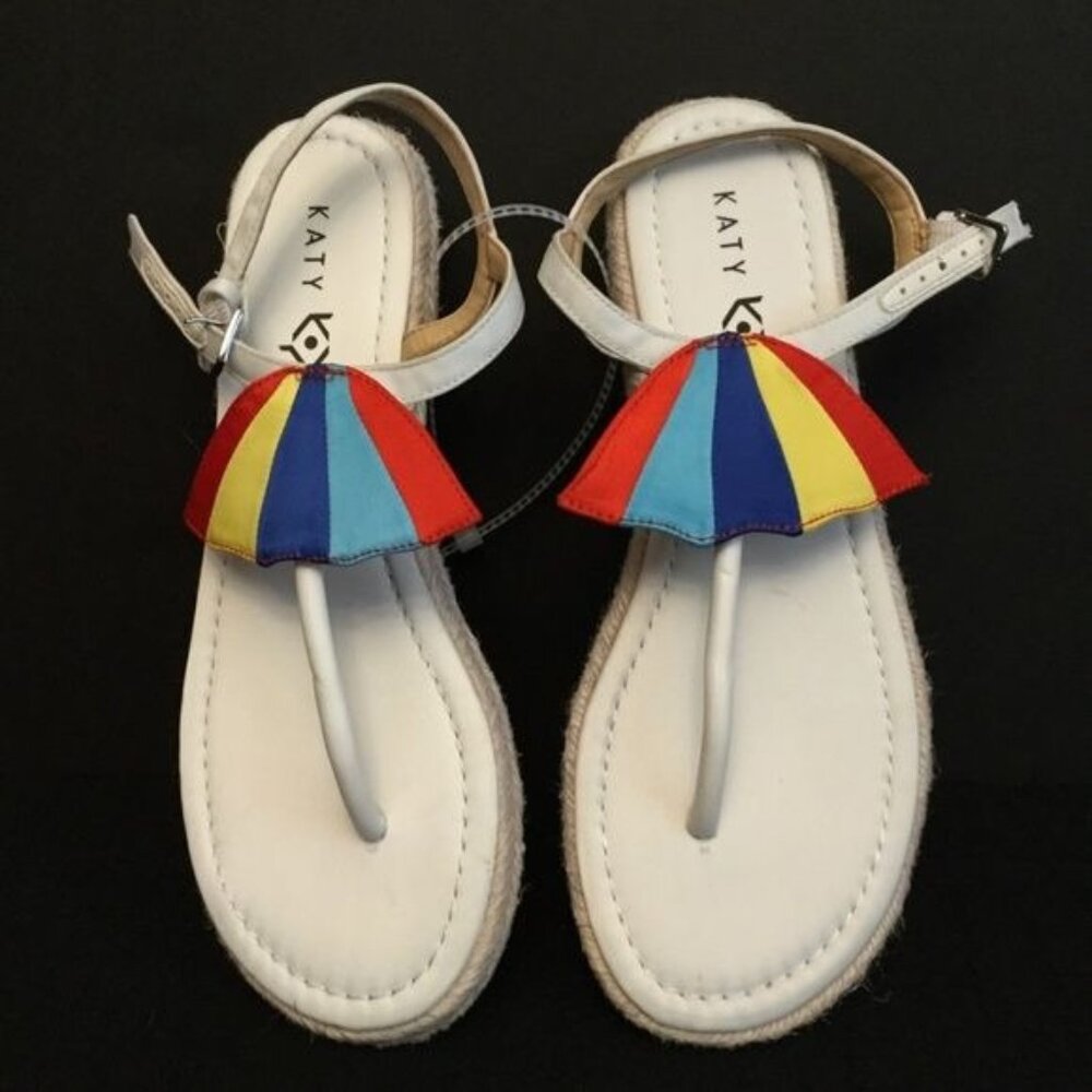 Katy Perry The Shay women’s umbrella thong sandals flip flops Rainbow Summer 7